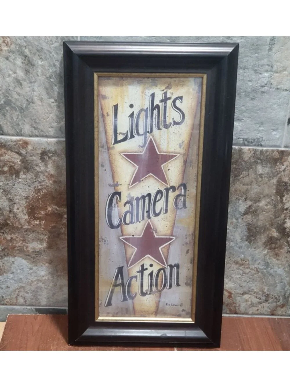 Kim Lewis Lights Camera Action Framed Art Print Movie Theater Home Cinema Decor